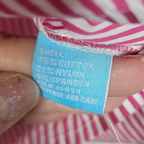 J. McLaughlin Striped Flutter Sleeve Keyhole Back Short Sleeve Blouse Size XS - Picture 5 of 8